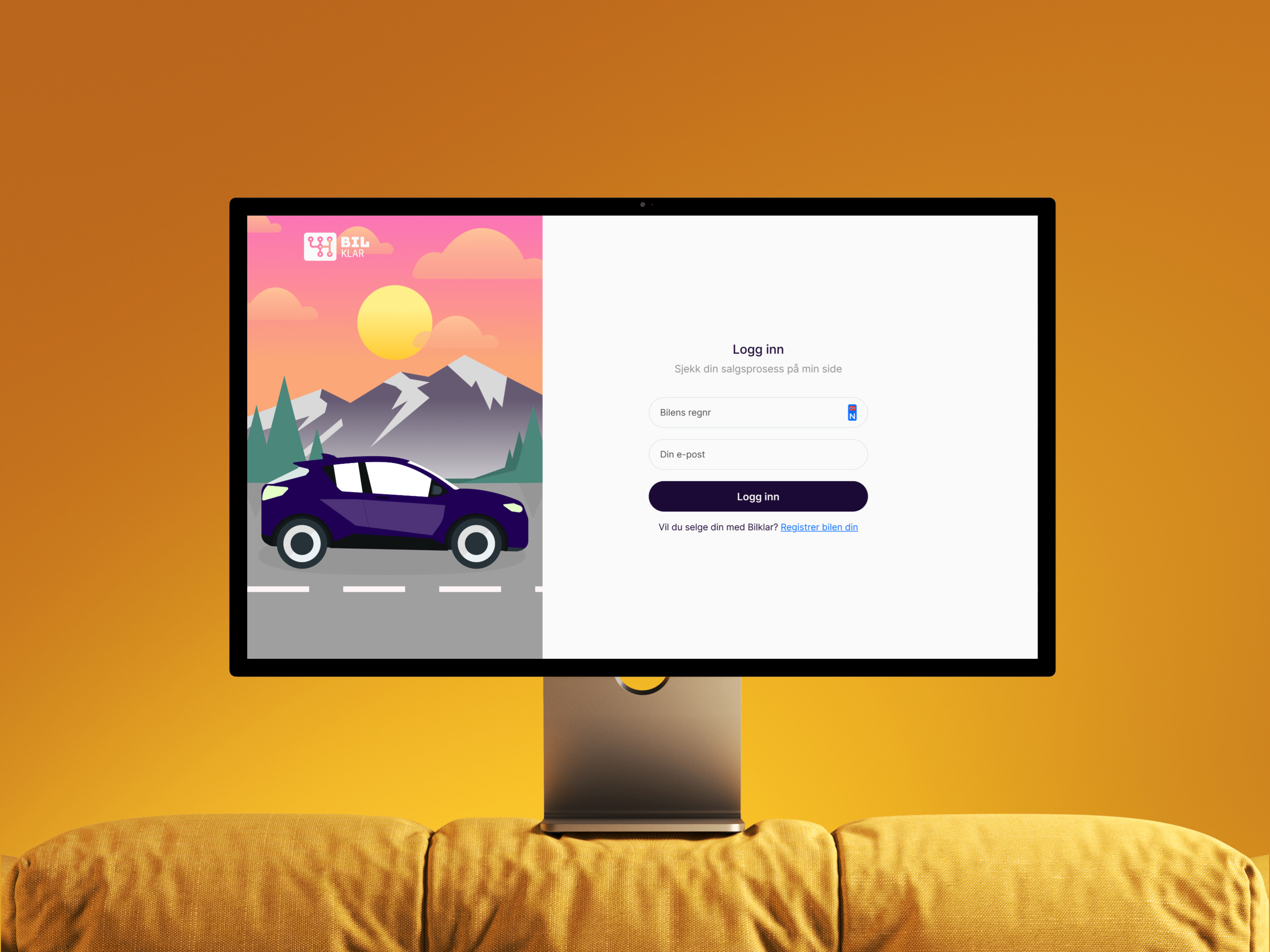 Bilklar Interface - Dashboard showing car listing management system